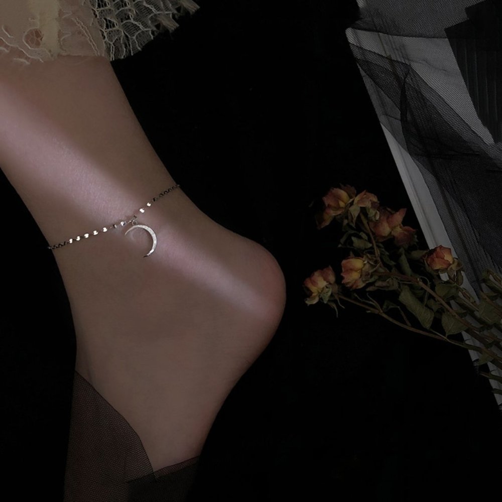 NEW Silver Moon Cubic Zircon Anklet Bracelet